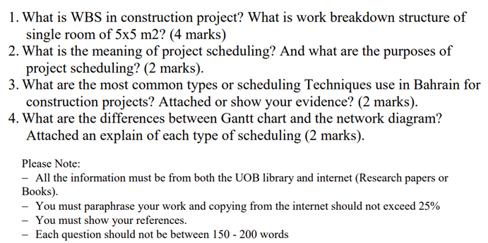 What is WBS in construction project? What is work
