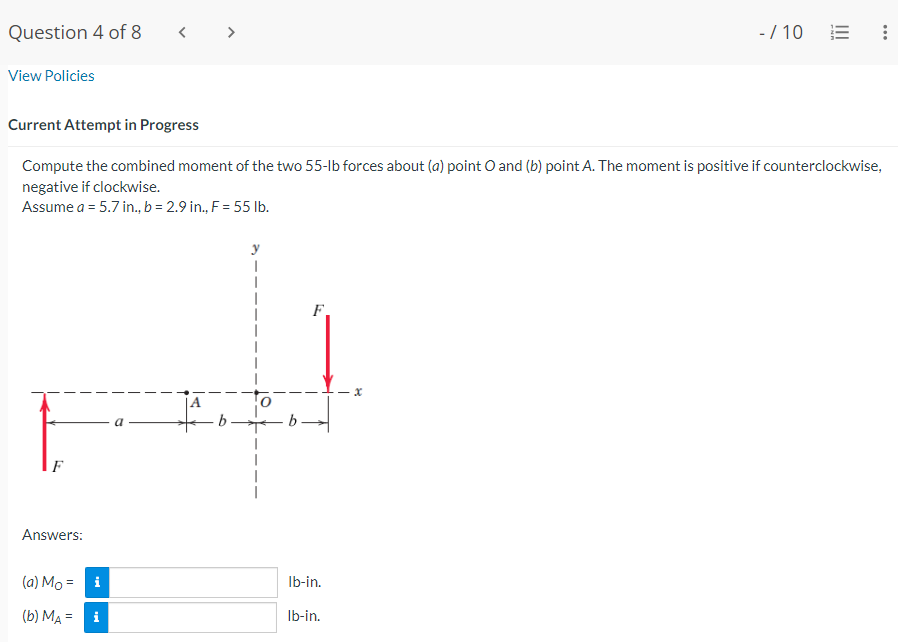 Compute the combined moment of the two 5 5 - I b