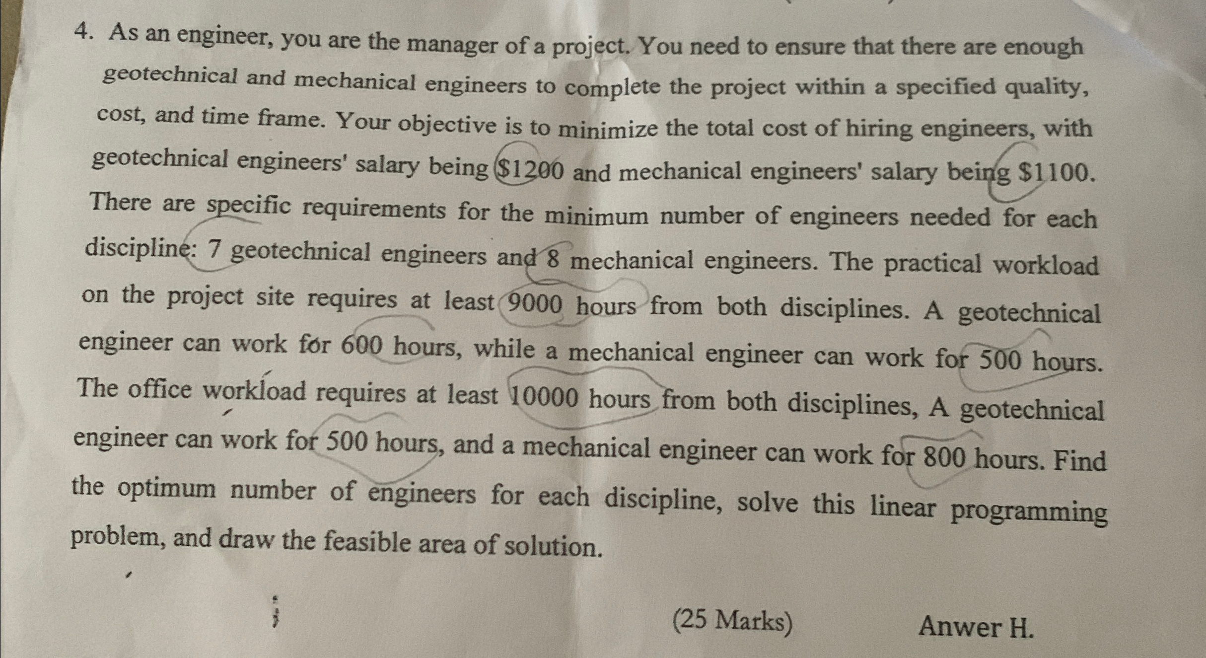As an engineer, you are the manager of a project.