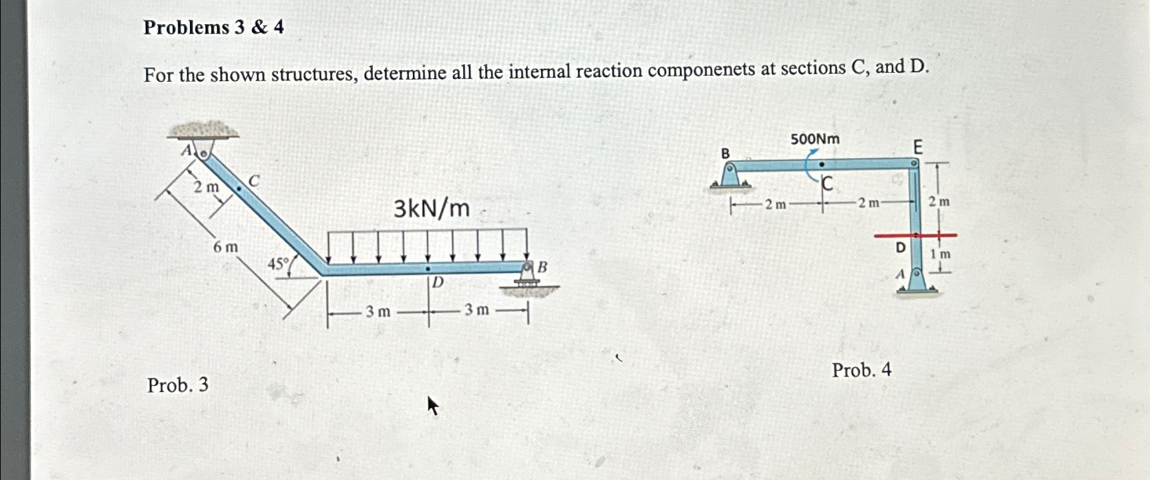 Problems 3 & 4 For the shown structures,