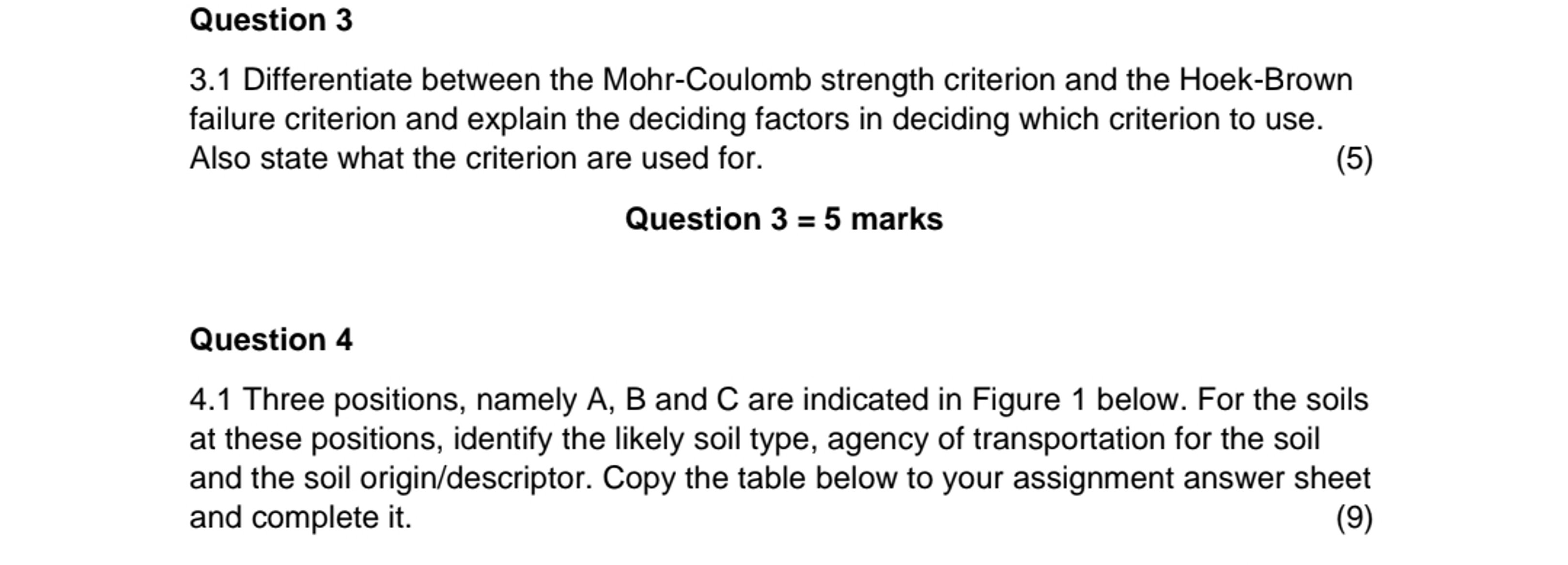 Question 3 3 . 1 Differentiate between the Mohr -