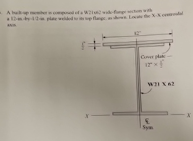 A built - up member is composed of a W 2 1 x 6 2