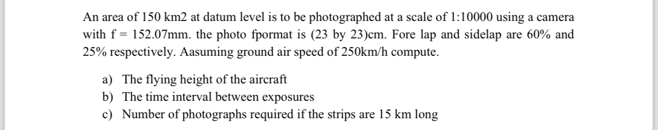 An area of 1 5 0 k m 2 at datum level is to be