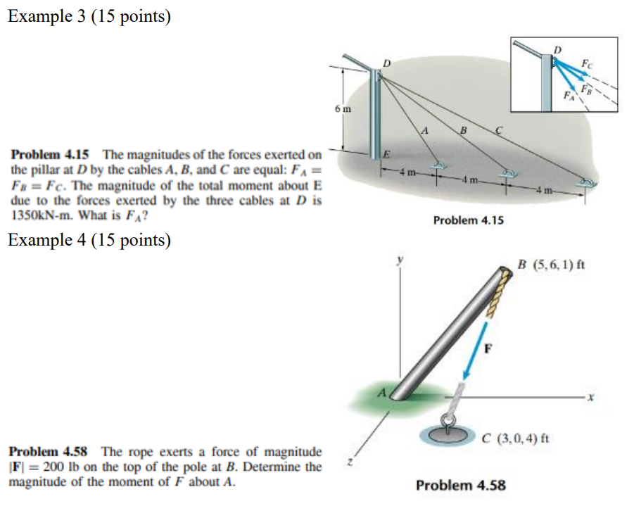 Example 3 ( 1 5 points ) Problem 4 . 1 5 The