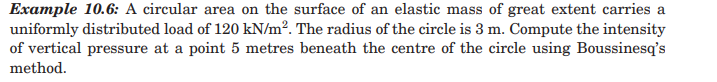 Example 1 0 . 6 : A circular area on the surface