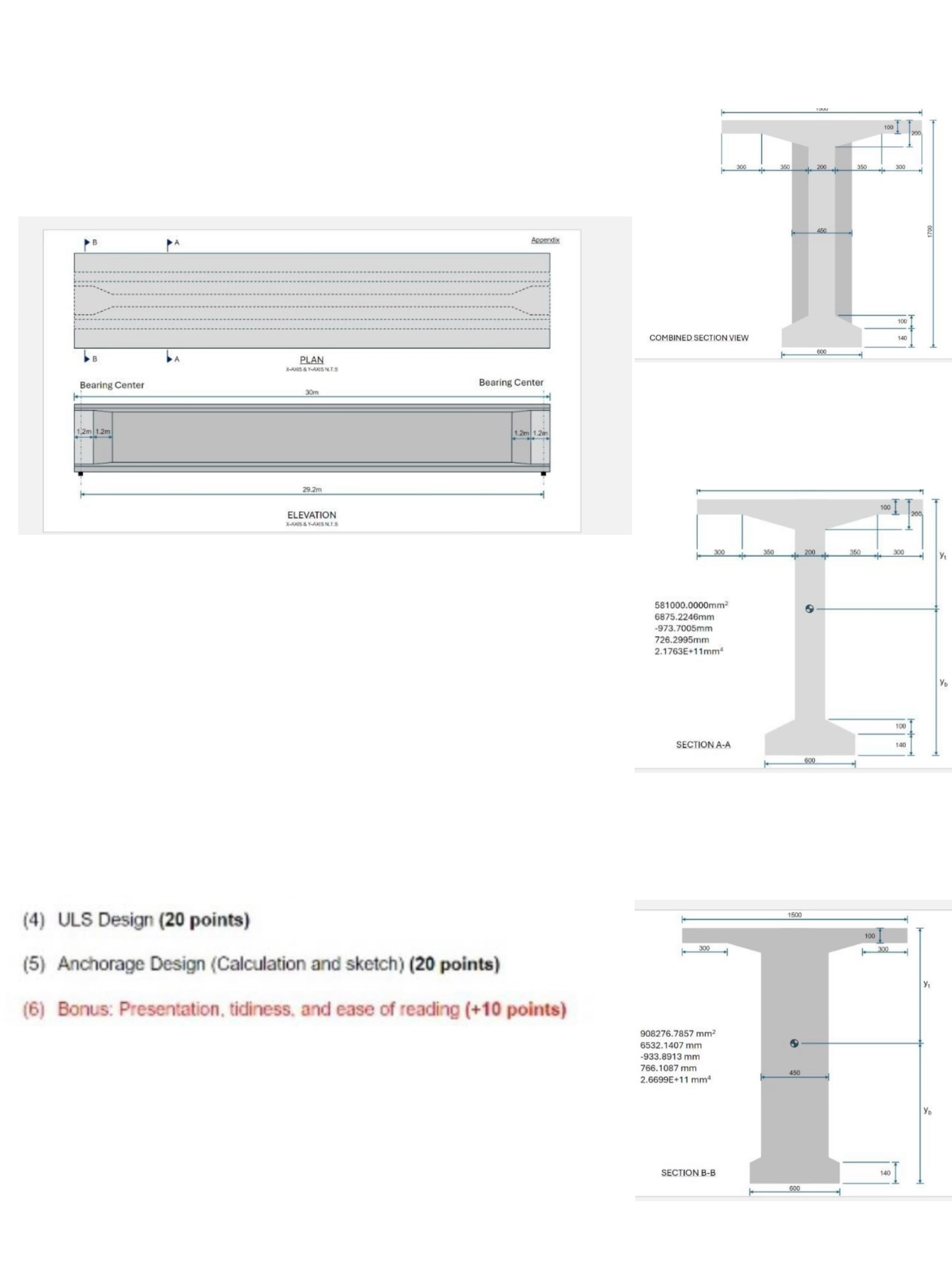 cc ( 4 ) ULS Design ( 2 0 points ) ( 5 )