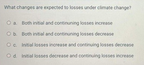 What changes are expected to losses under climate