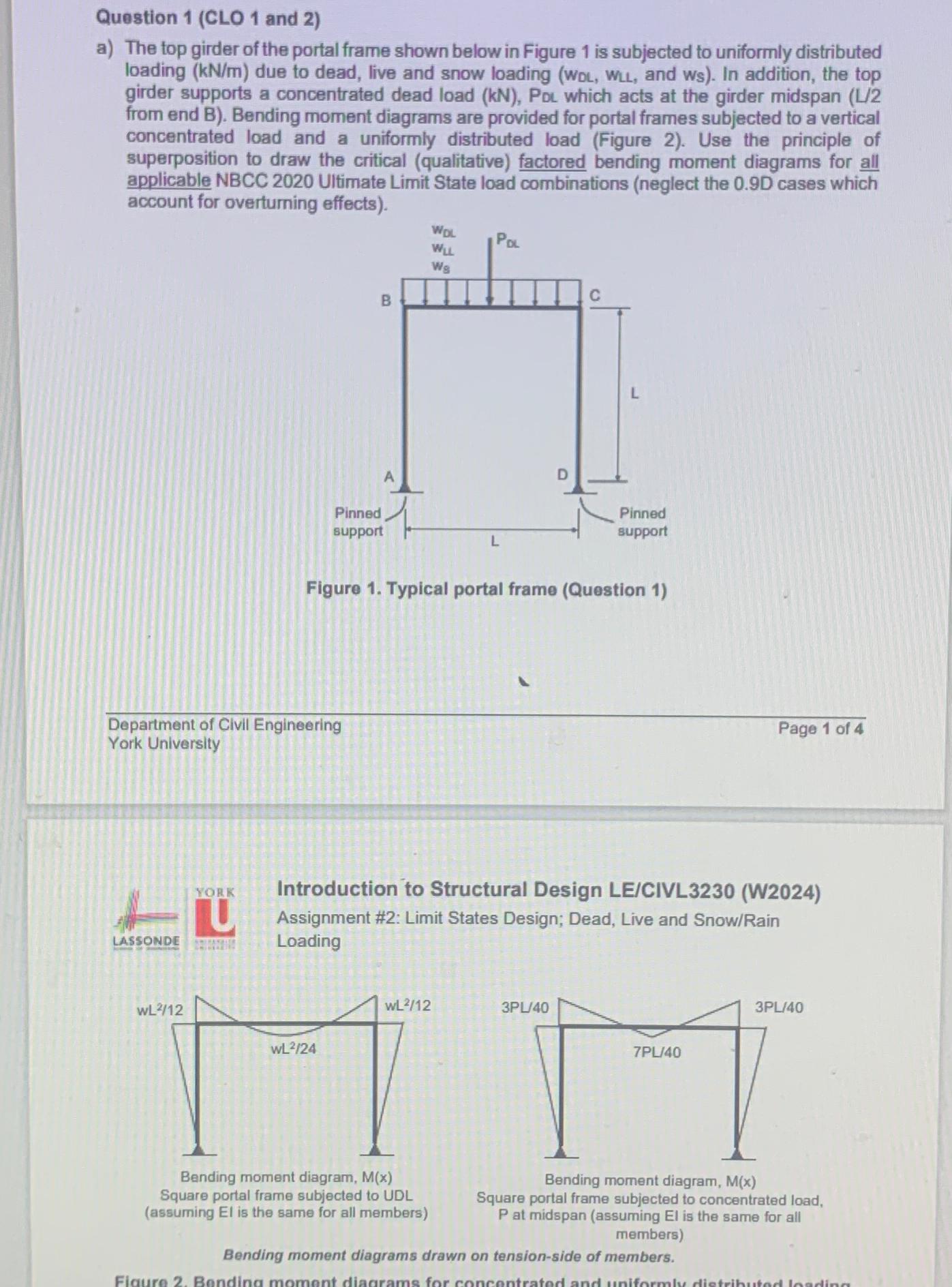 Question 1 ( CLO 1 and 2 ) a ) The top girder of