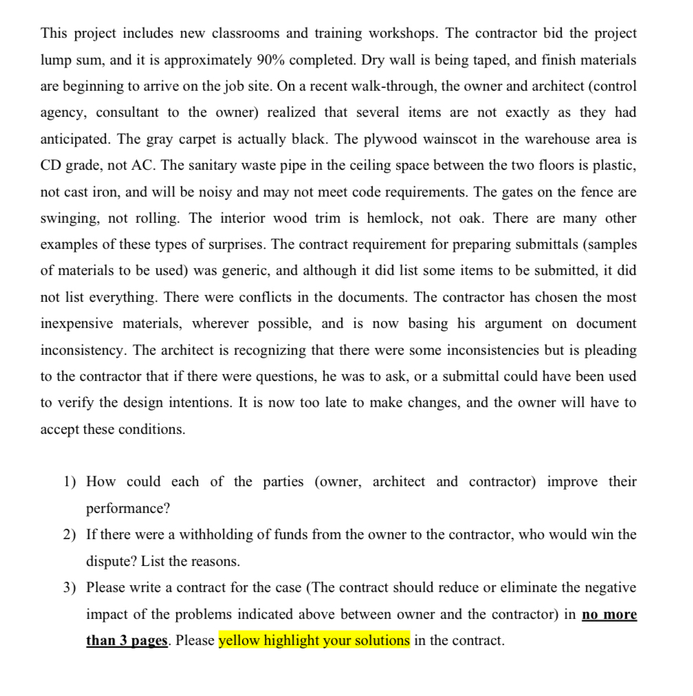 This project includes new classrooms and training