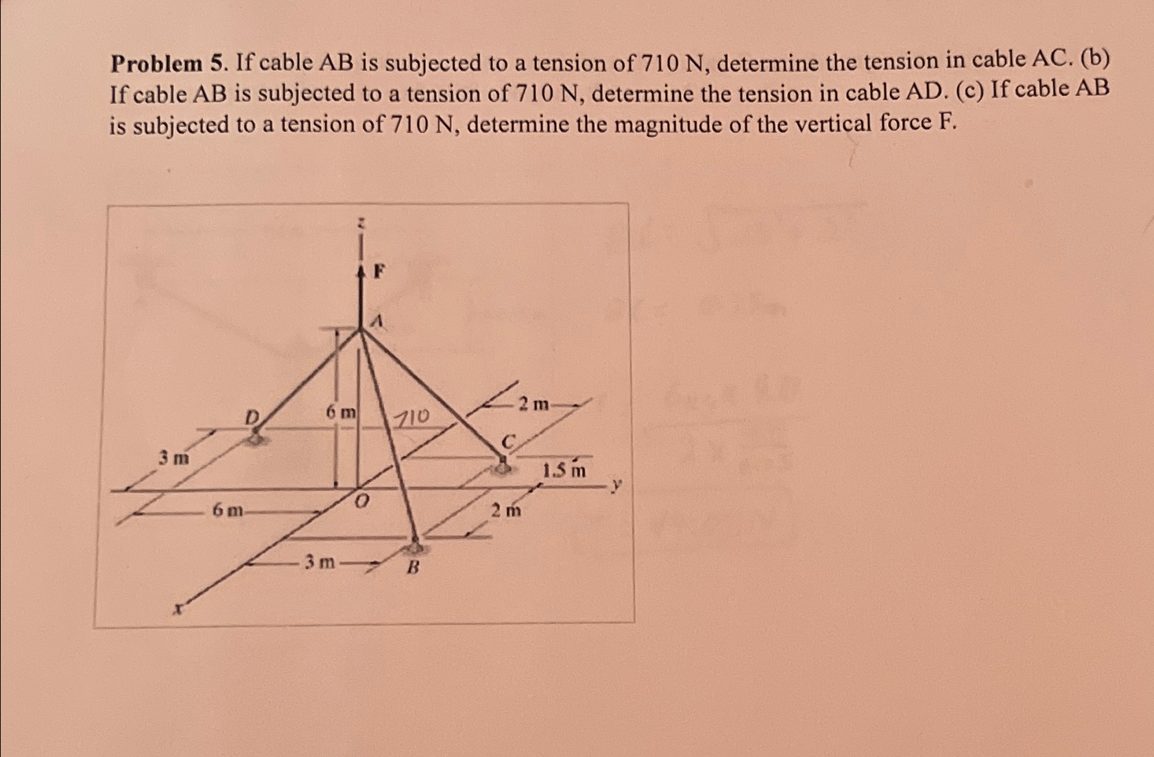 Problem 5 . If cable A B is subjected to a