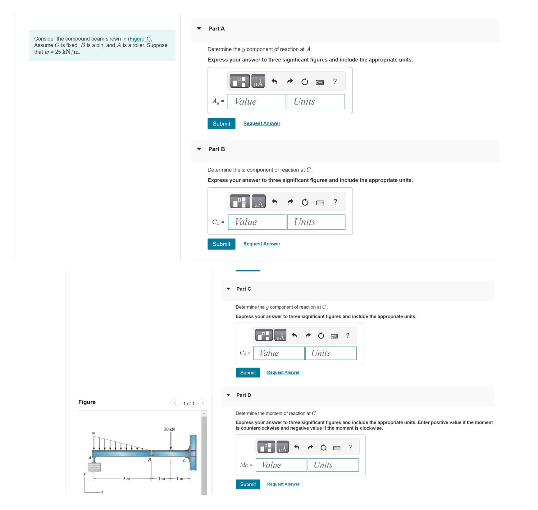 Consider the compound beam shown in ( Figure 1 )