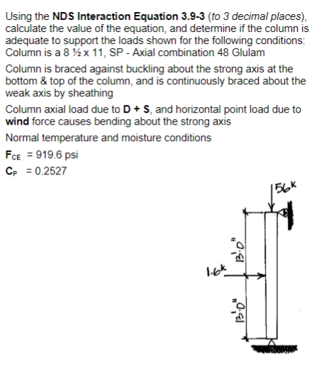 Calculate the NDS Interaction Equation 3 . 9 - 3