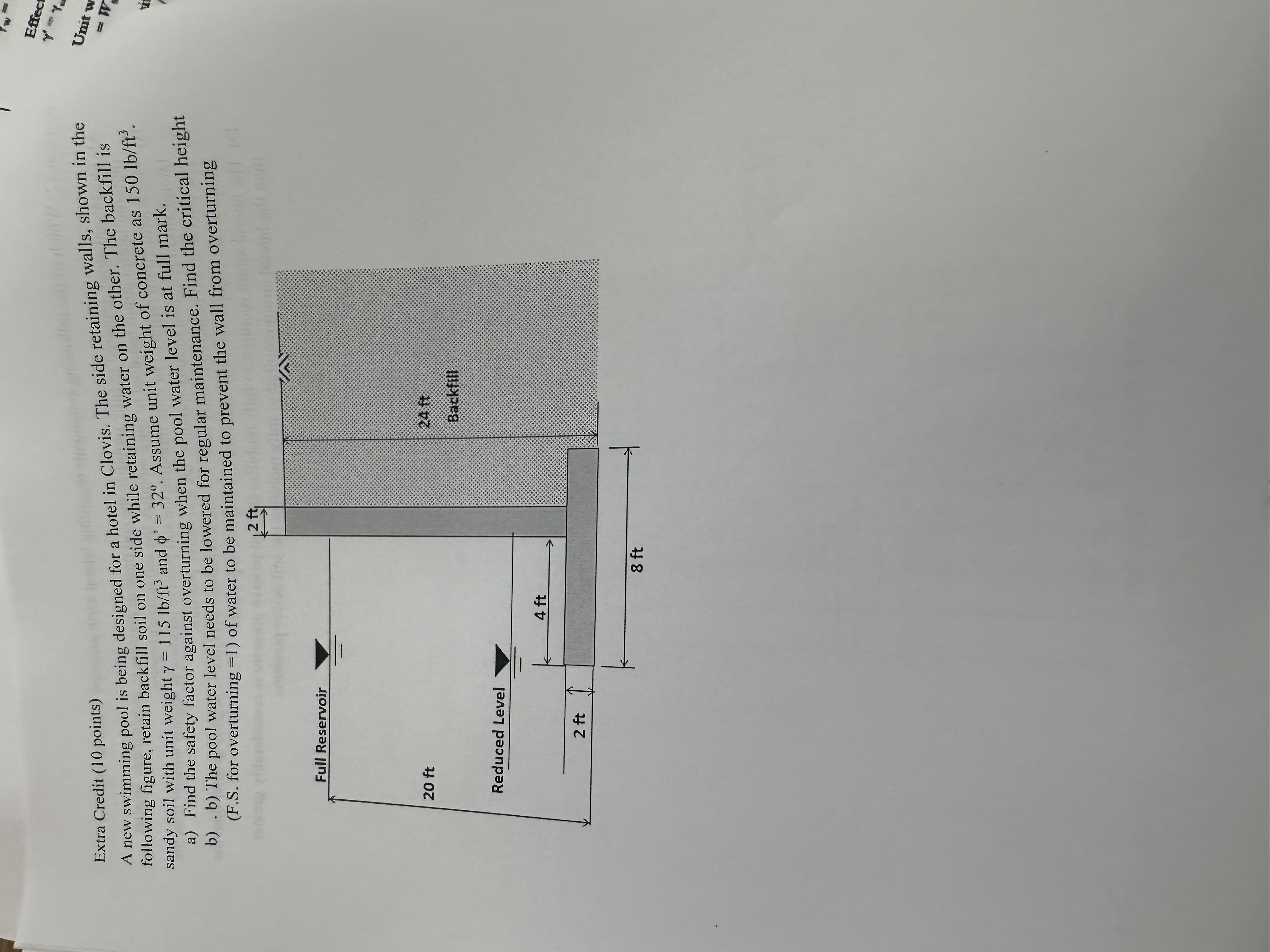 Extra Credit ( 1 0 points ) A new swimming pool