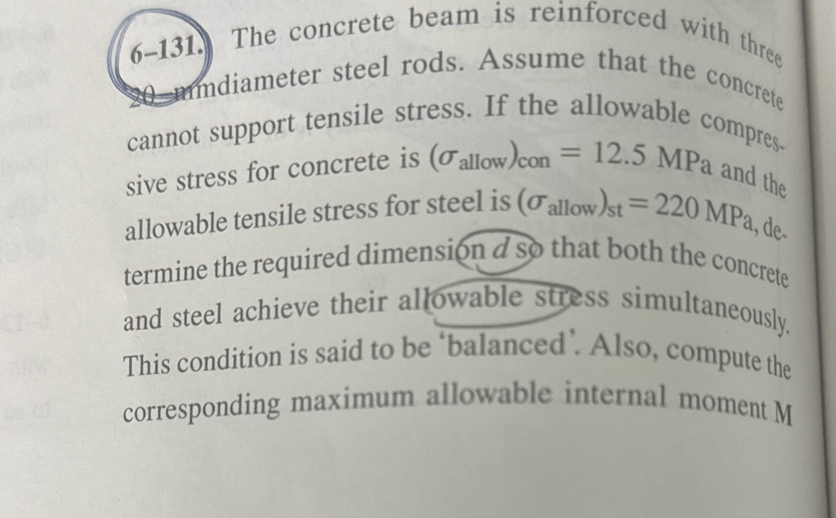 6 - 1 3 1 . ) The concrete beam is reinforced