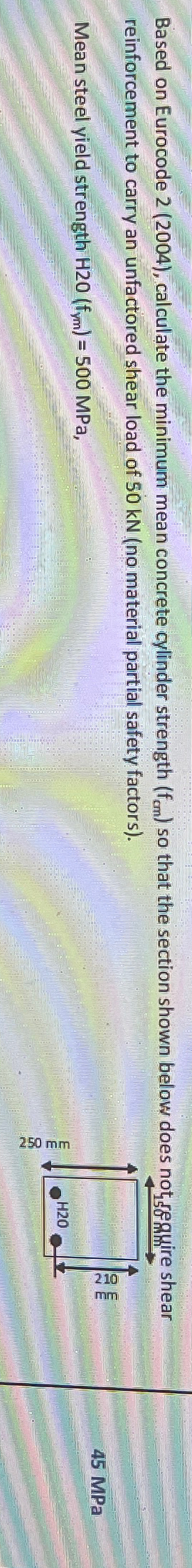 reinforcement to carry an unfactored shear load