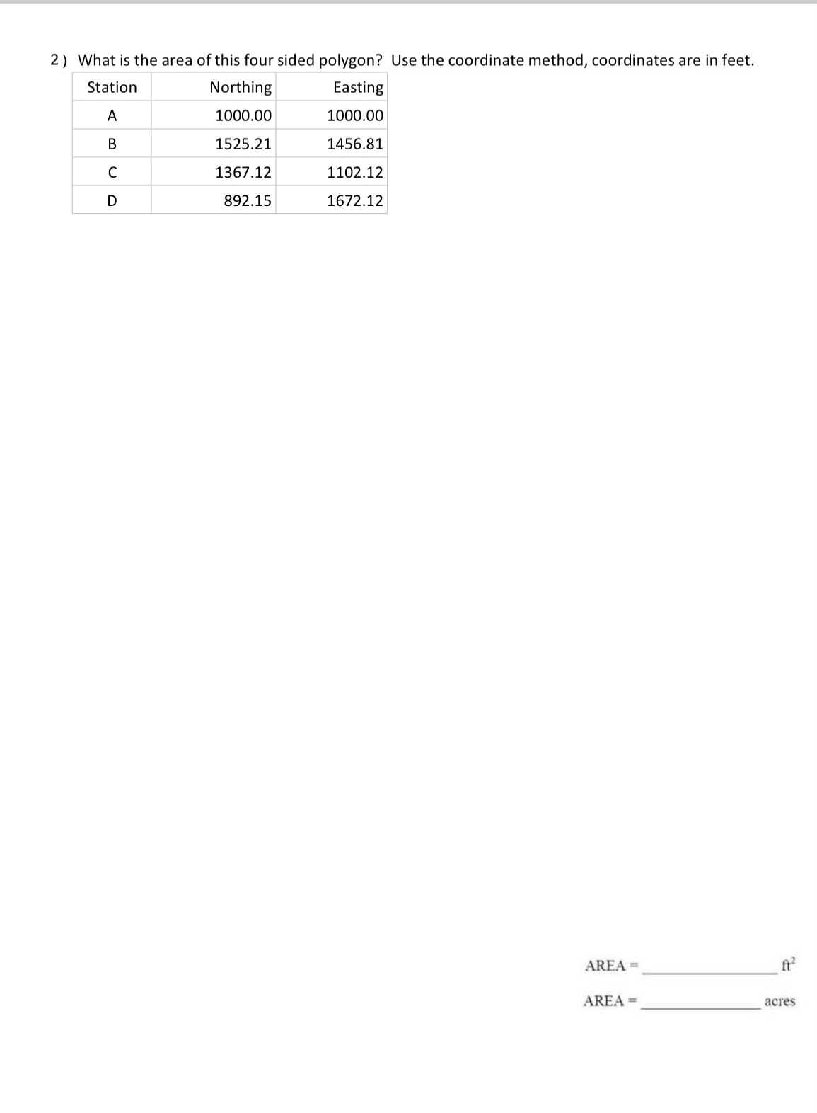 What is the area of this four sided polygon? Use