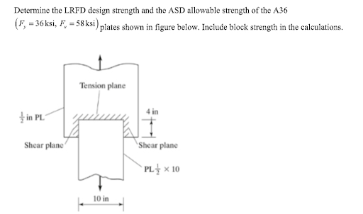 Determine the LRFD design strength and the ASD