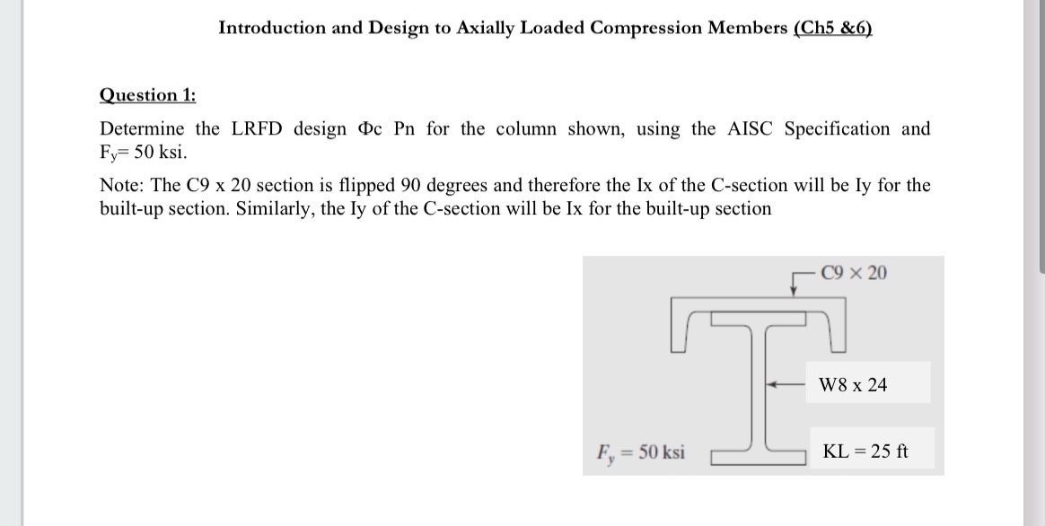 Introduction and Design to Axially Loaded