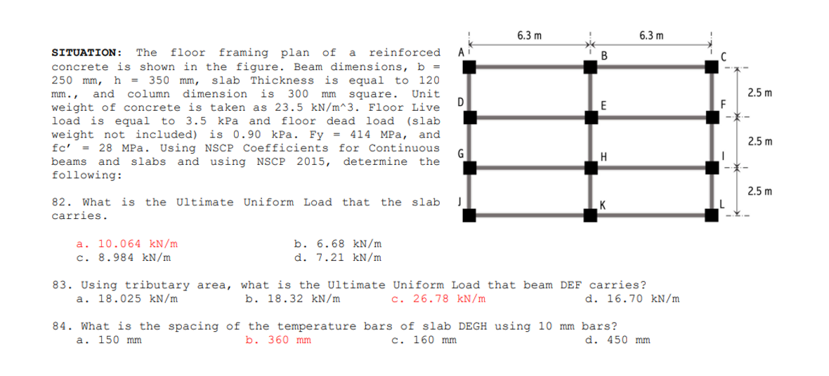 SITUATION: The floor framing plan of a reinforced