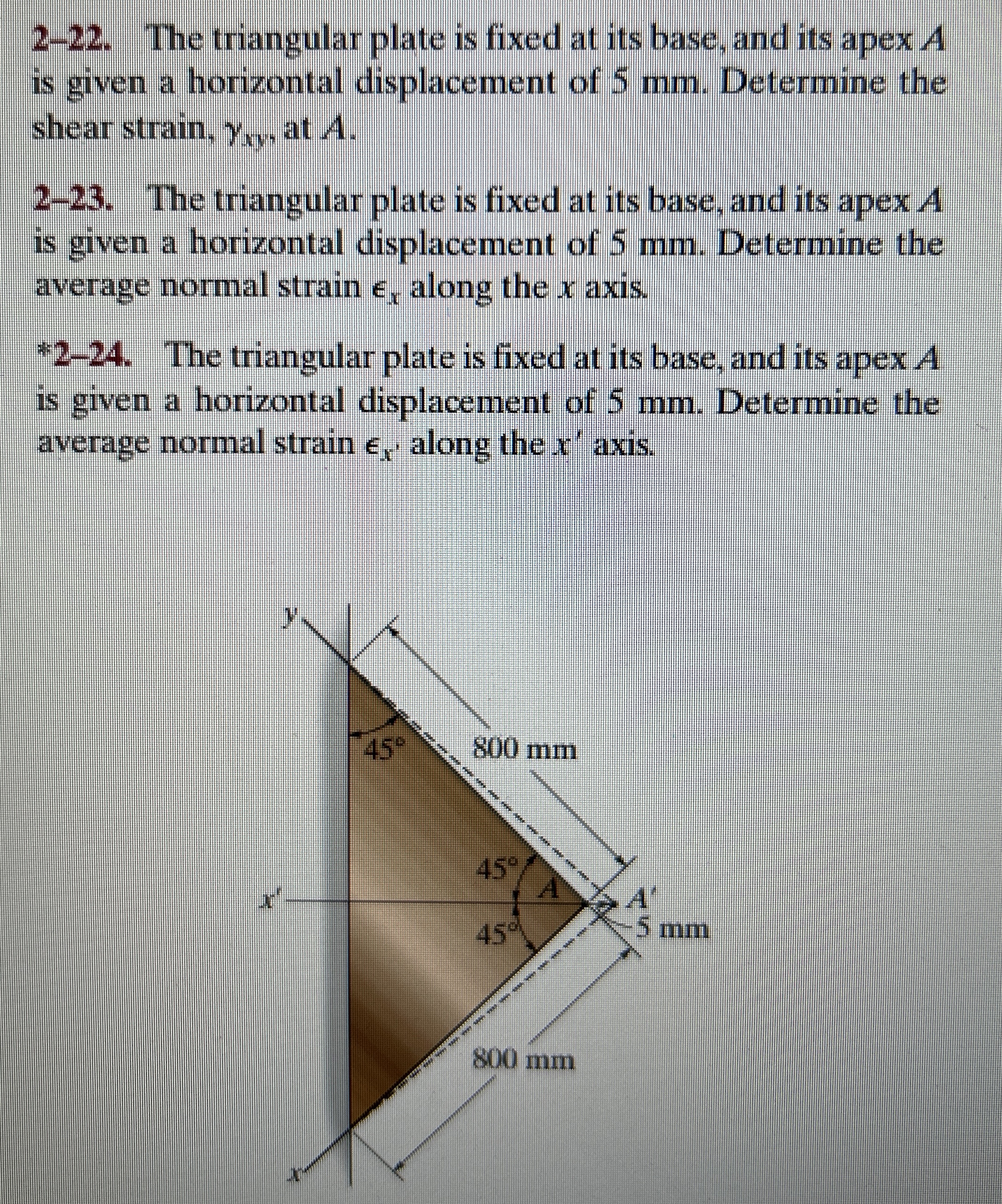 2 - 2 2 . The triangular plate is fixed at its