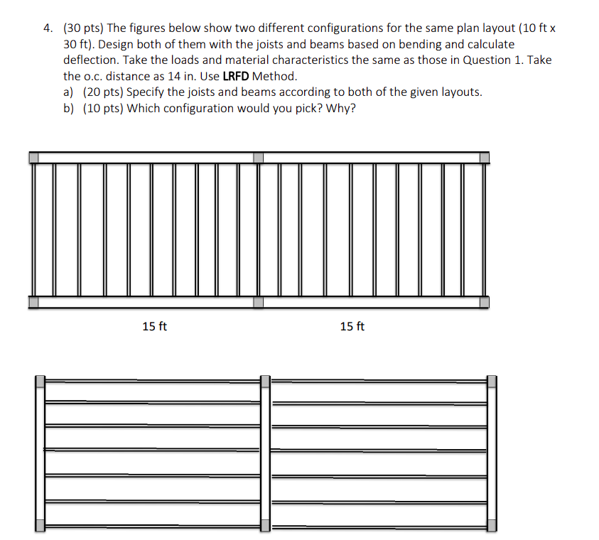 ( 2 0 pts ) A 4 x 1 2 beam is used under a