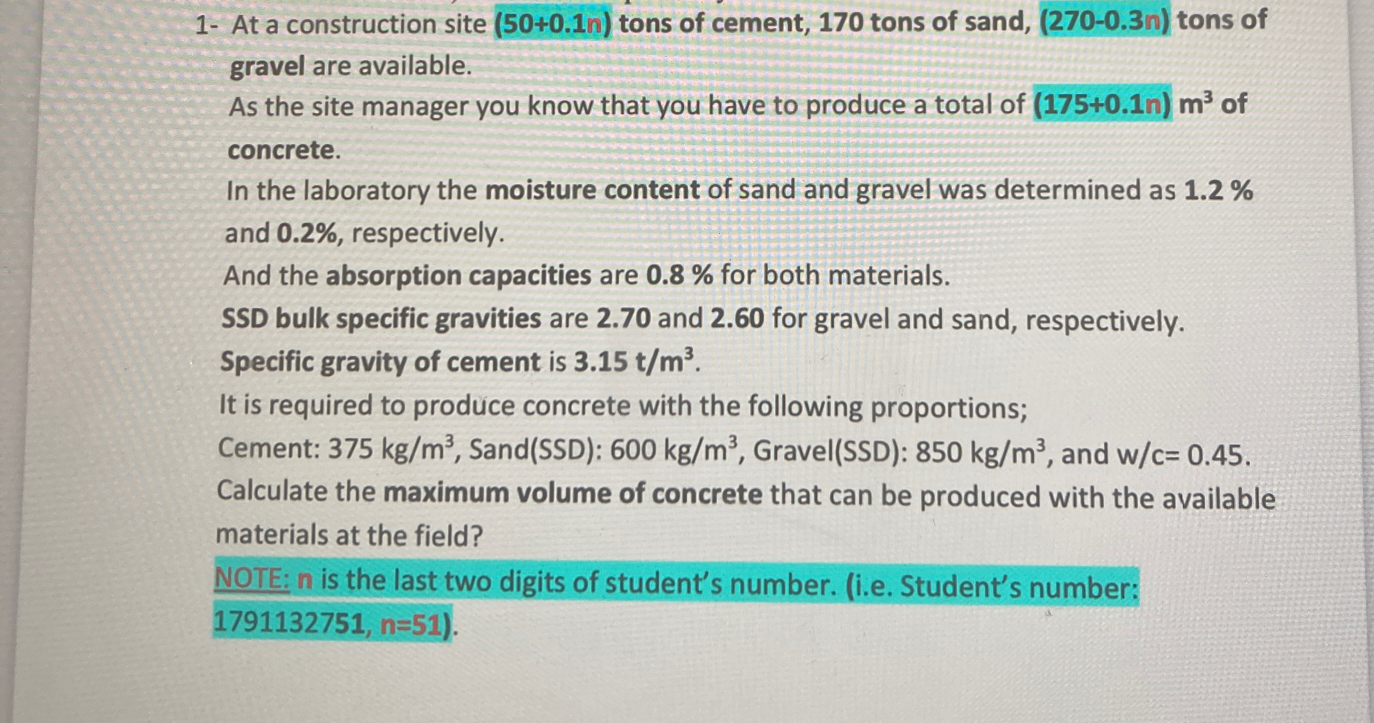 Note: n = 1 1 1 - At a construction site ( 5 0 +