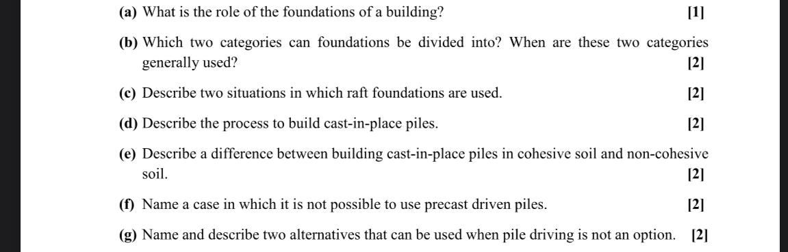 ( a ) What is the role of the foundations of a