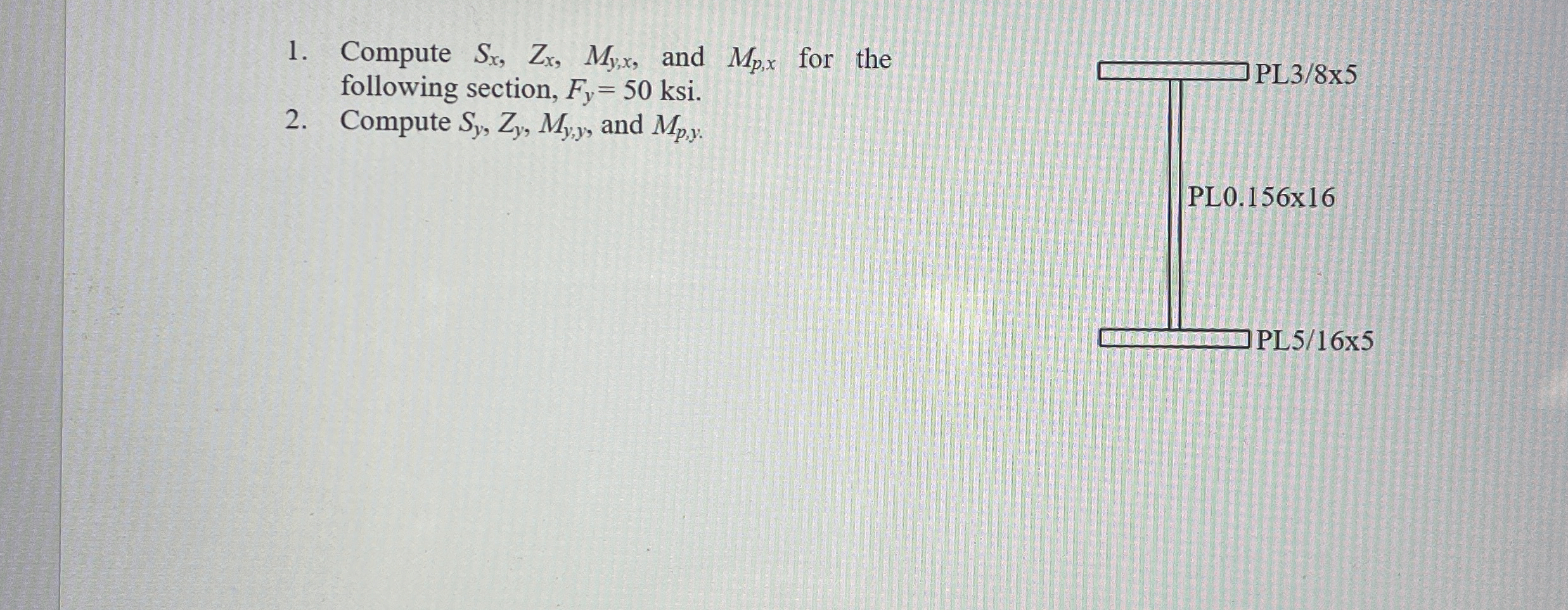 Compute S x , Z x , M y , x , and M p , x for the