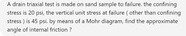 A drain triaxial test is made on sand sample to