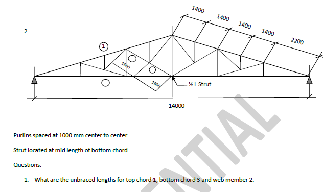 Purlins spaced at 1 0 0 0 mm center to center