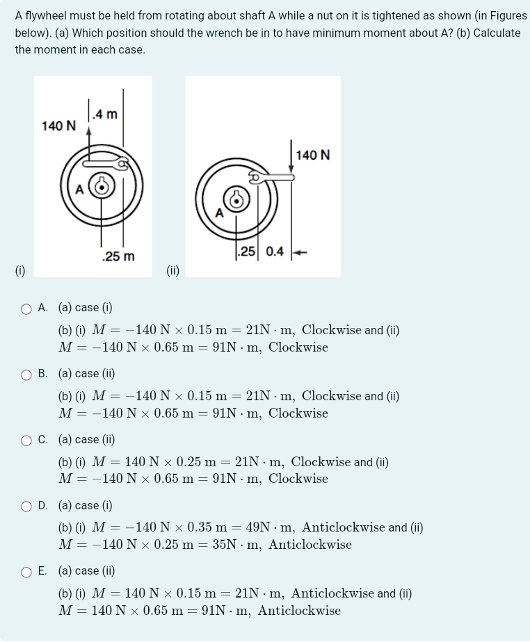 A flywheel must be held from rotating about shaft