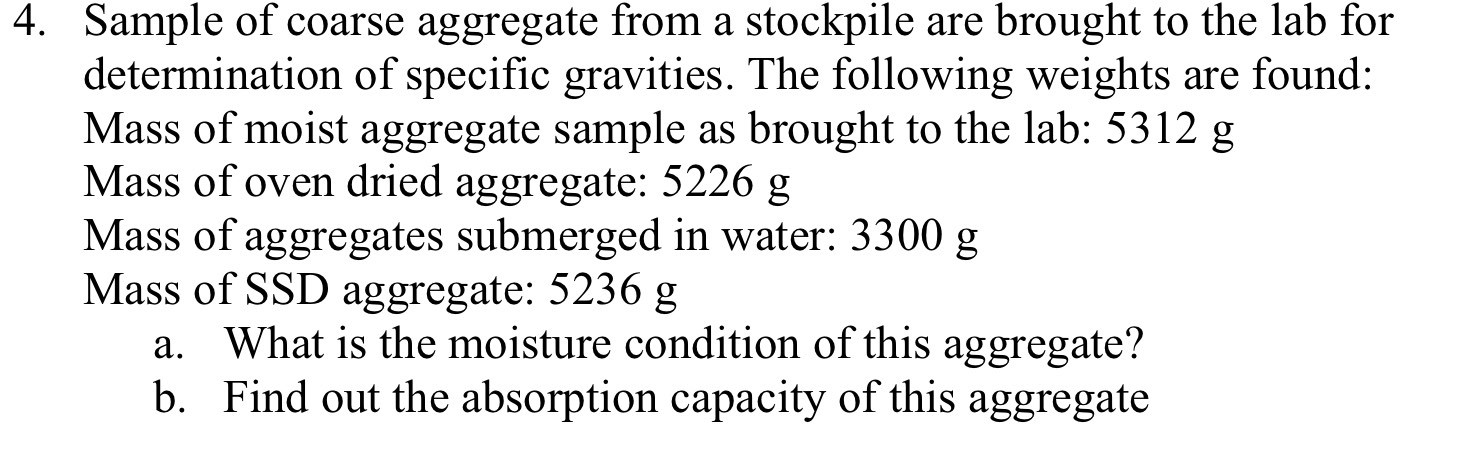 Sample of coarse aggregate from a stockpile are