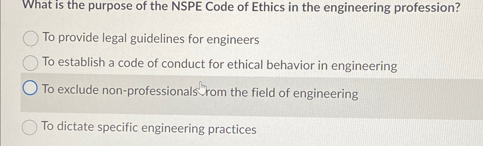 What is the purpose of the NSPE Code of Ethics in