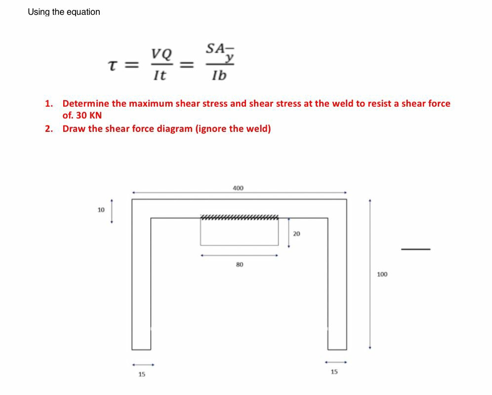 Using the equation = V Q I t = S A ( ? b a r ( y