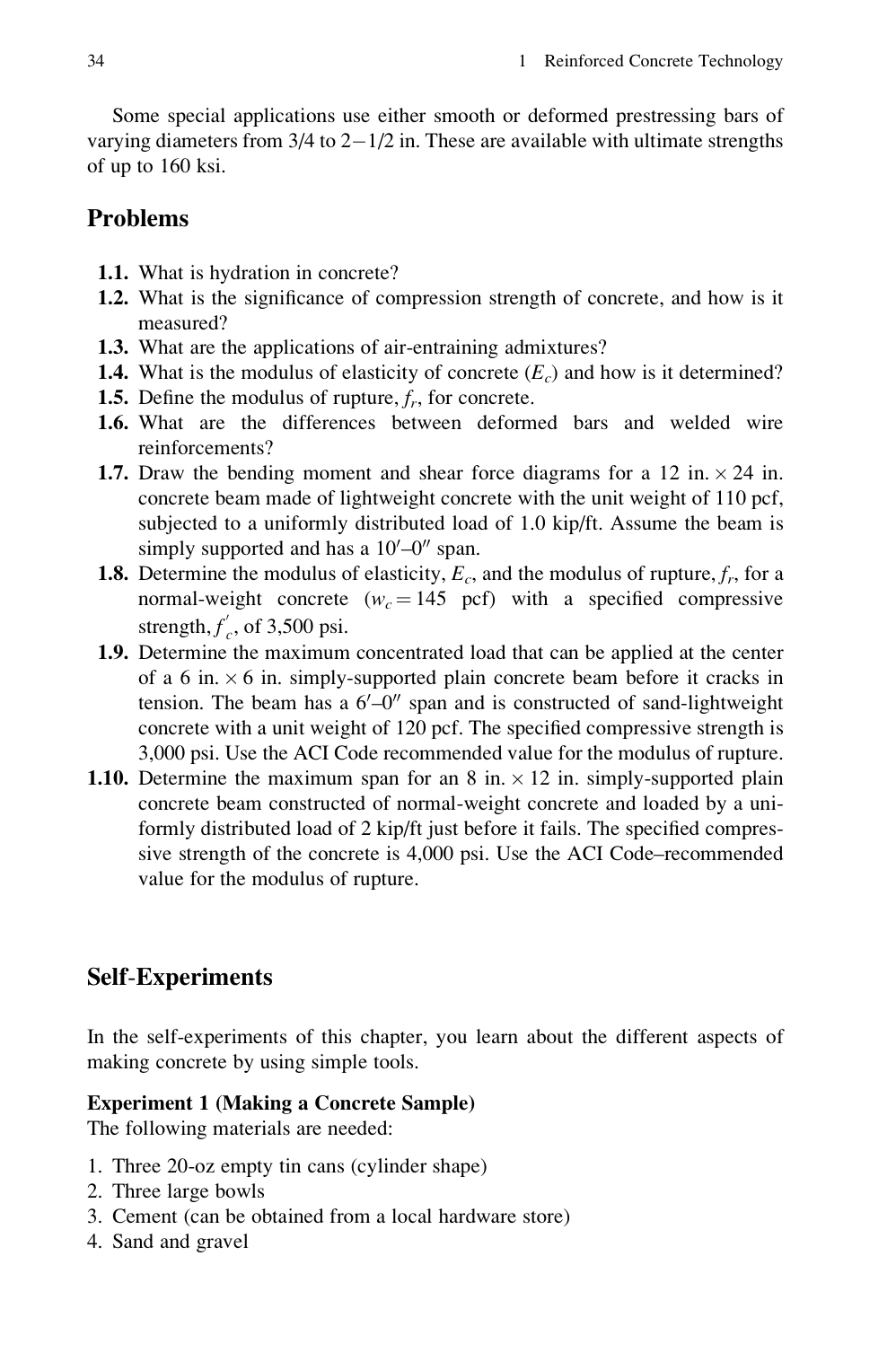 3 4 1 Reinforced Concrete Technology Some special