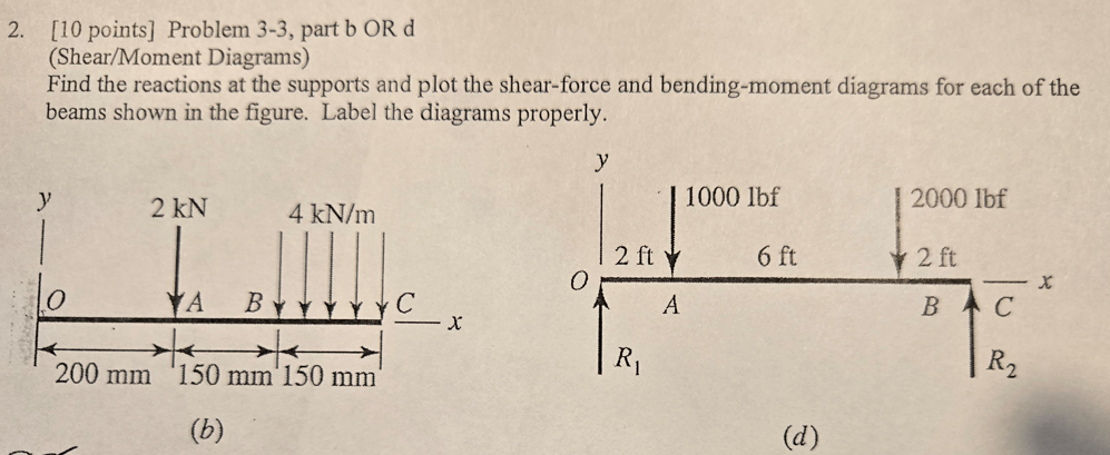 [ 1 0 points ] Problem 3 - 3 , part b OR d (