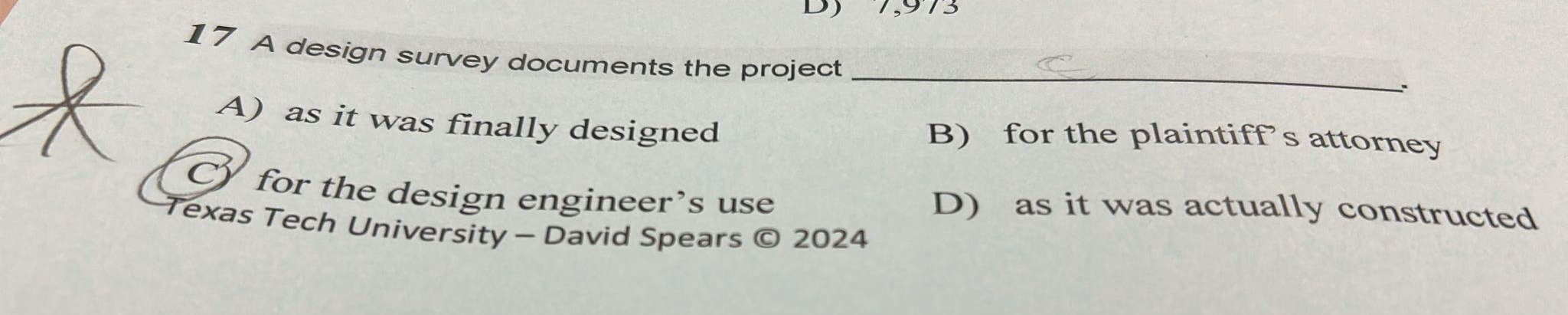 1 7 A design survey documents the project A ) as