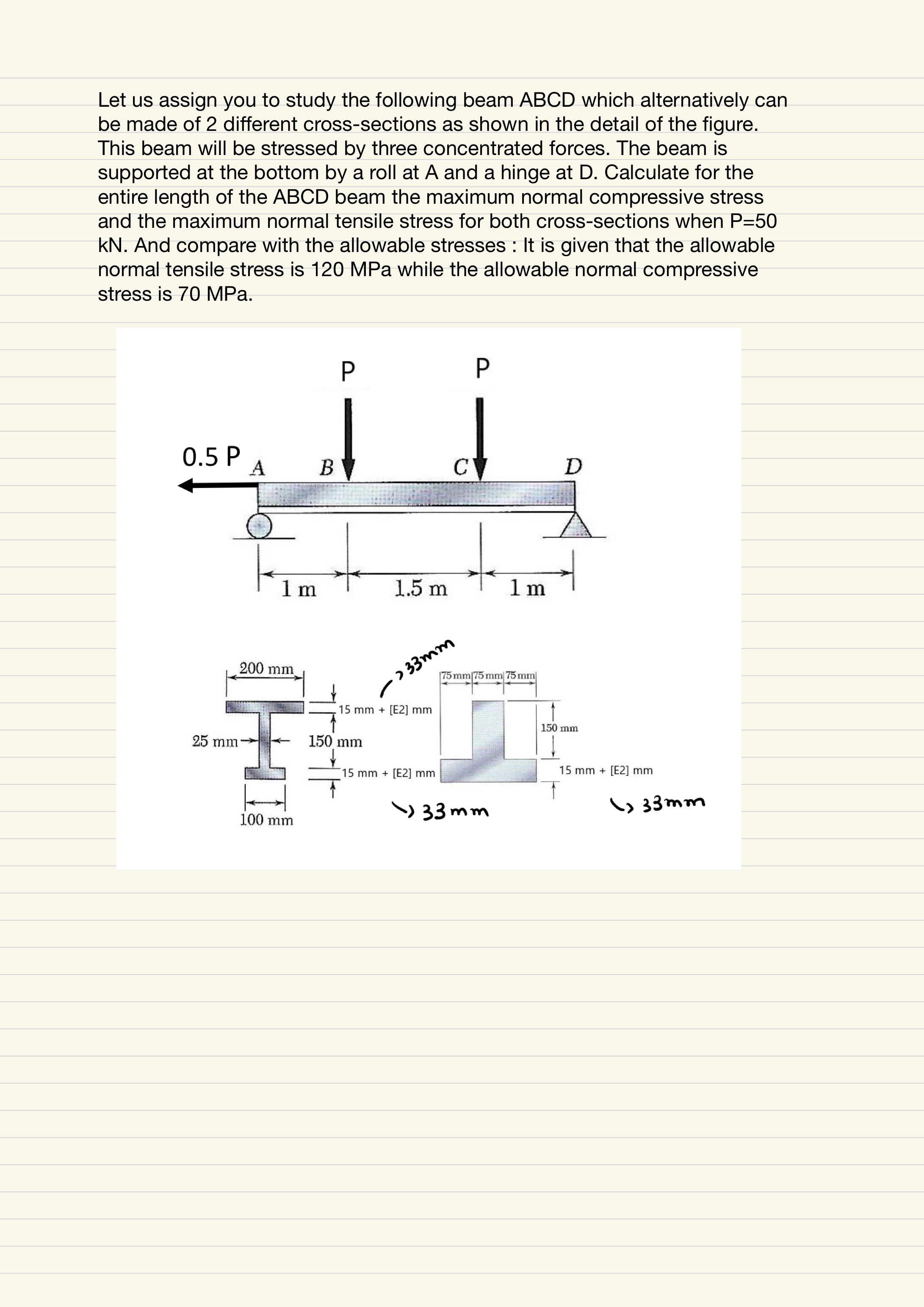 Let us assign you to study the following beam