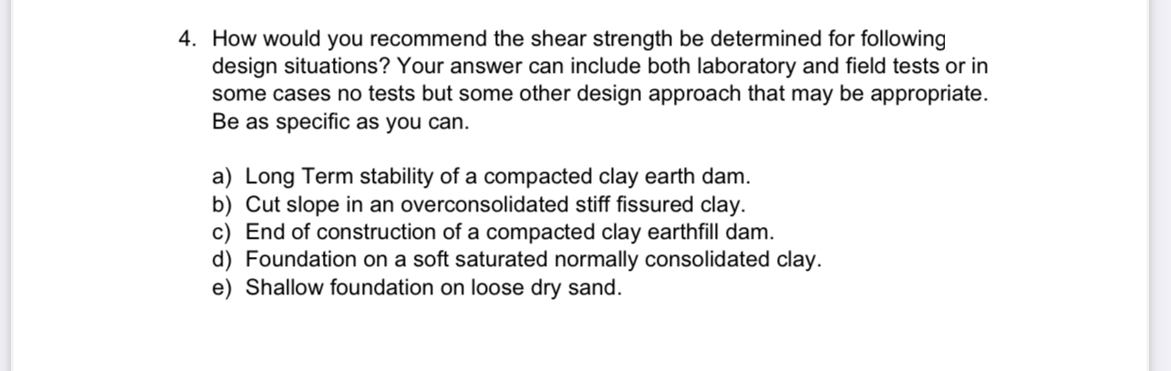 How would you recommend the shear strength be