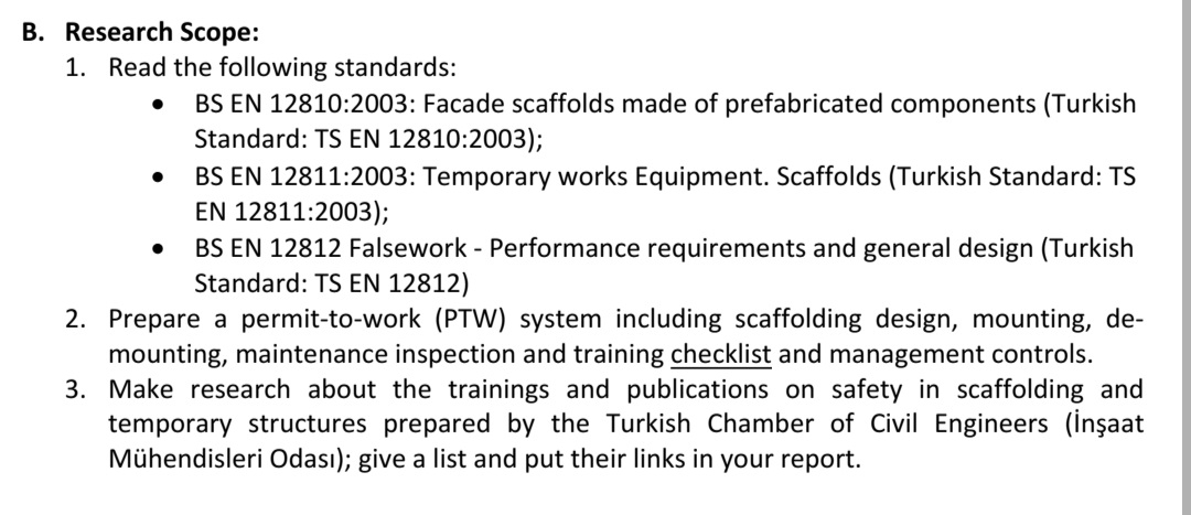 B . Research Scope: Read the following standards: