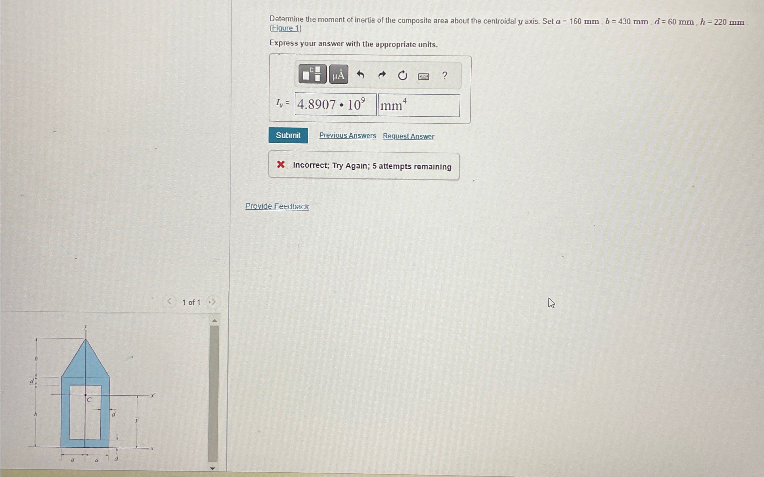 Determine the moment of inertia of the composite