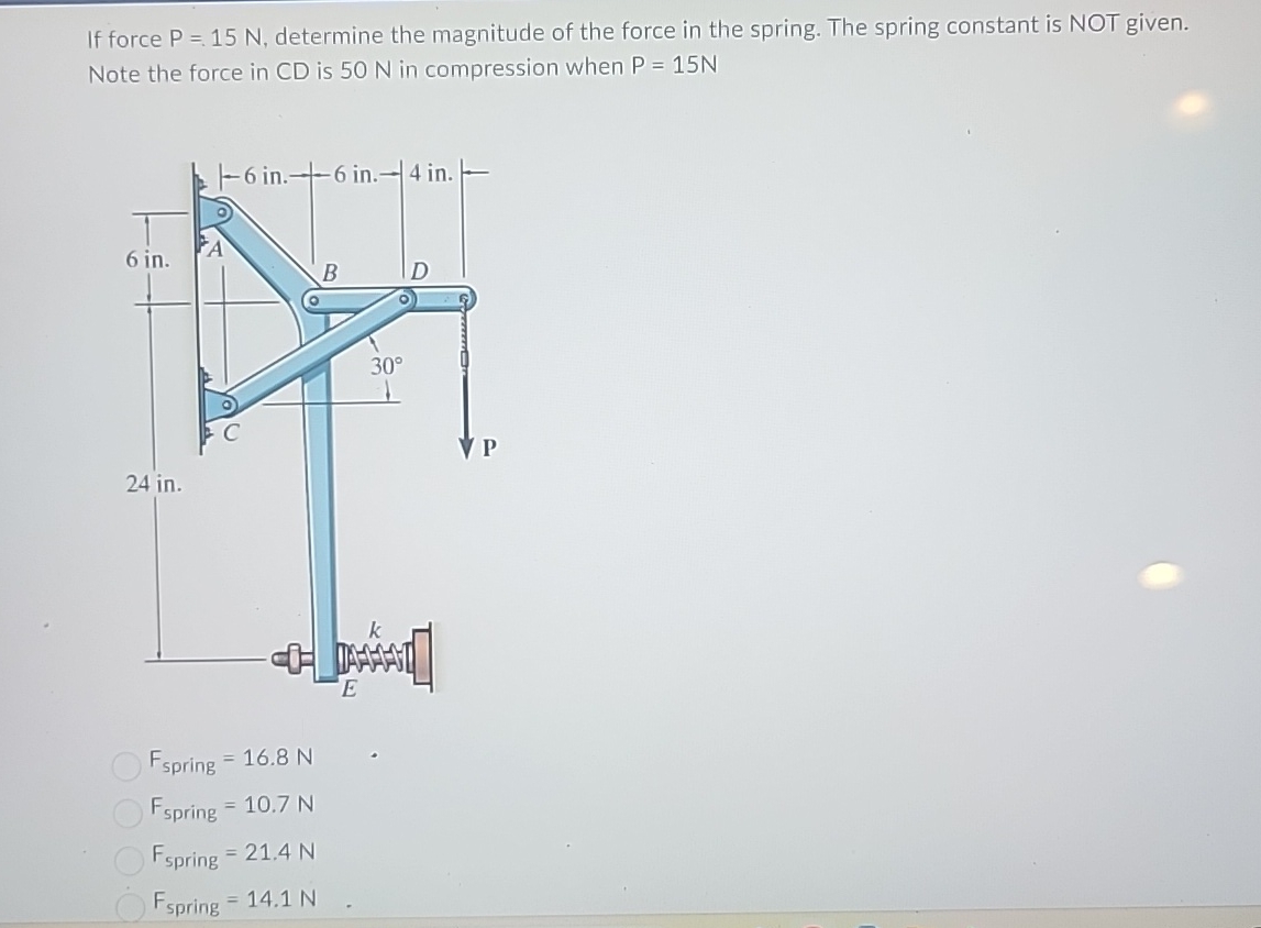 If force P = 1 5 N , determine the magnitude of