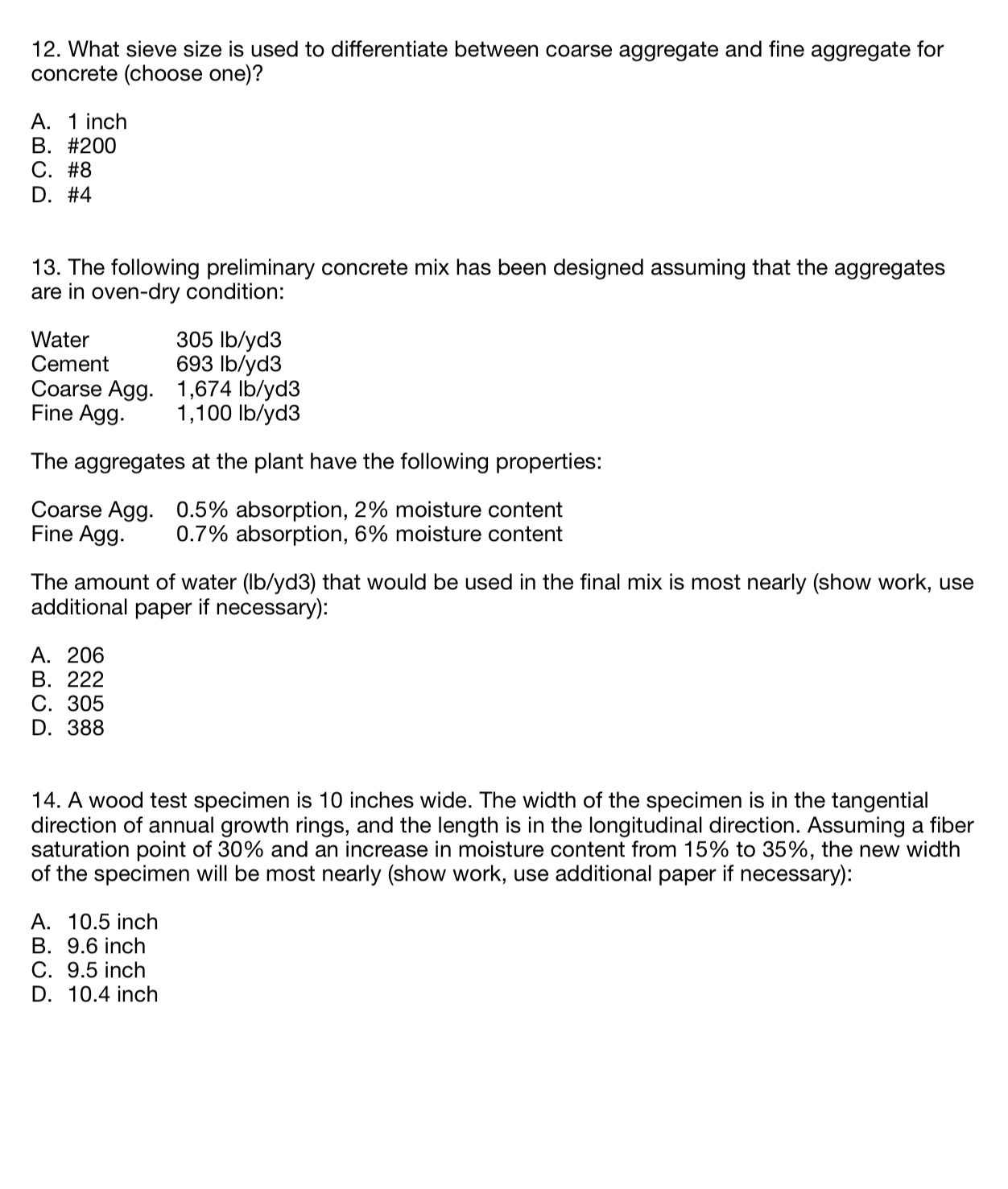 What sieve size is used to differentiate between