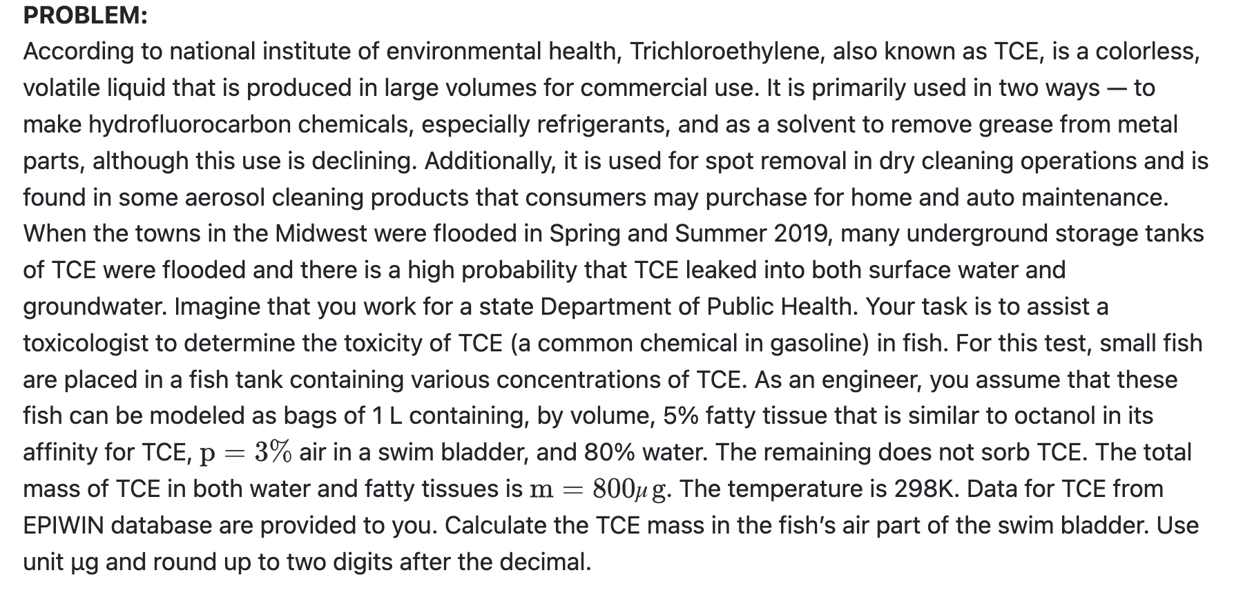 PROBLEM: According to national institute of