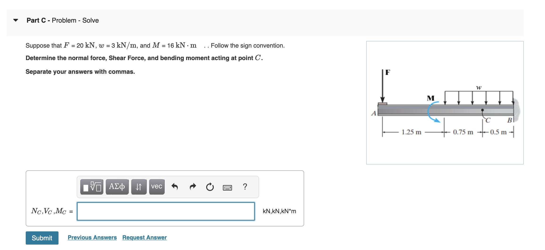 Part C - Problem - Solve Suppose that F = 2 0 k N