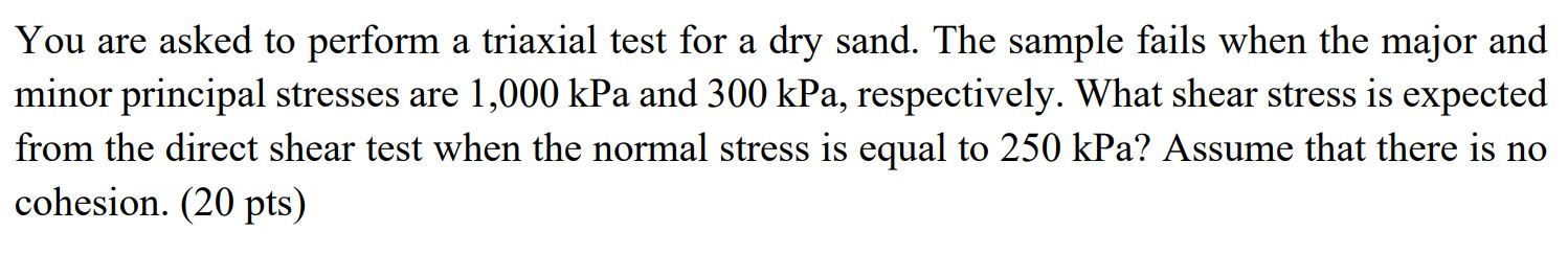 You are asked to perform a triaxial test for a