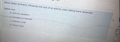 Which fecter primarily influences the cost of an