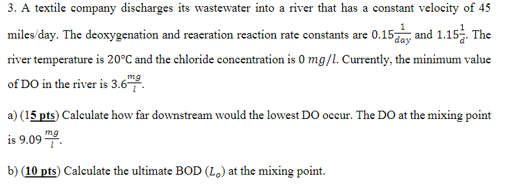 A textile company discharges its wastewater into