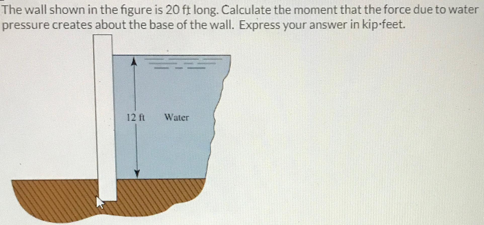 The wall shown in the figure is 2 0 f t long.