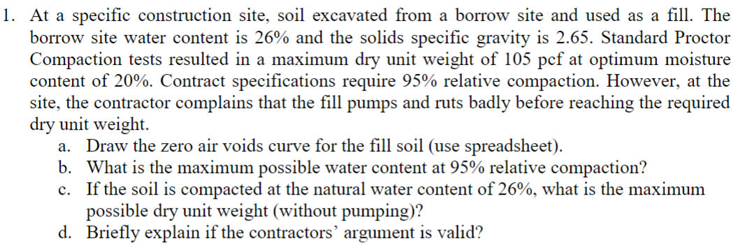 At a specific construction site, soil excavated
